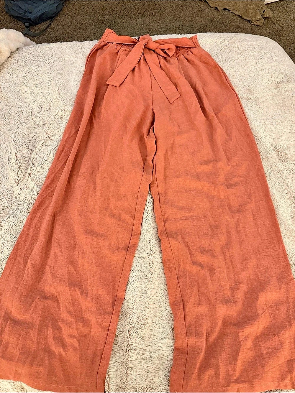 Wide Leg Tie Waist Pants in